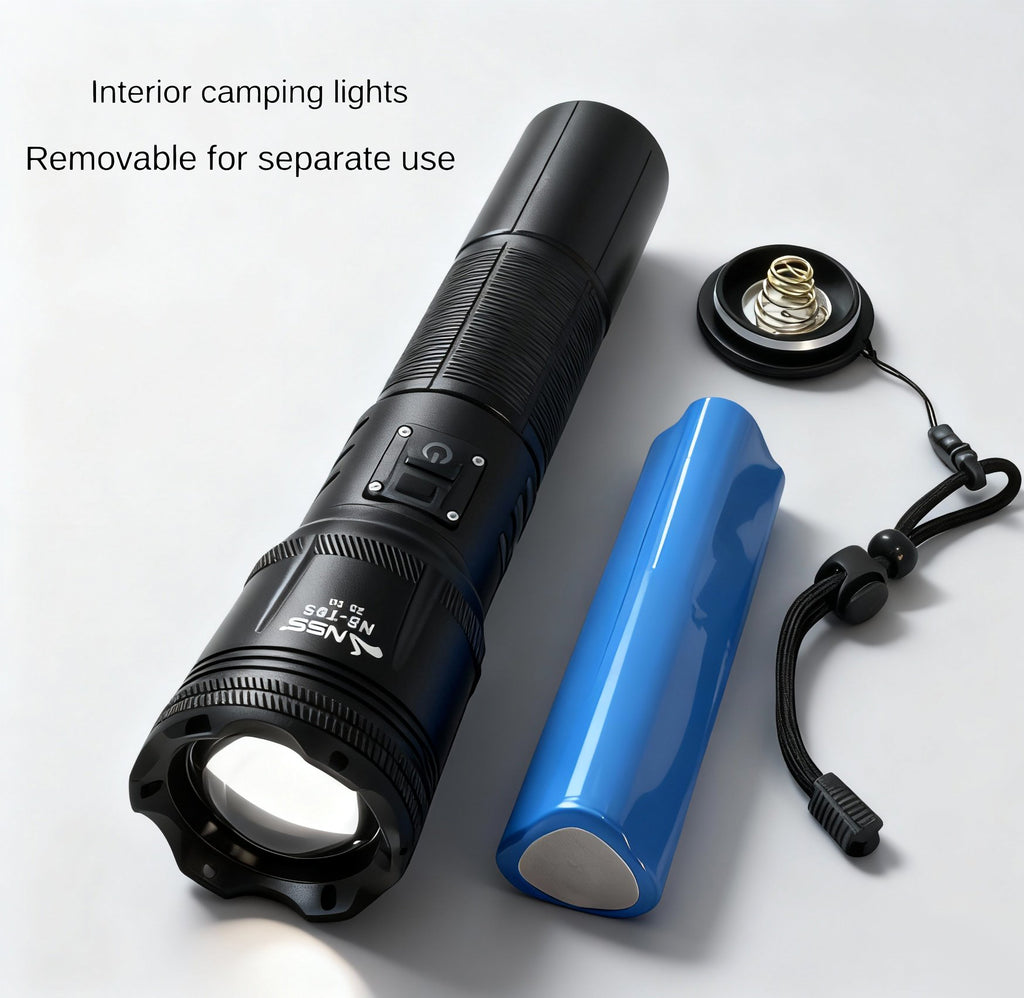NSS 800W Zoomable 3 Modes Emergency  LED Flashlight