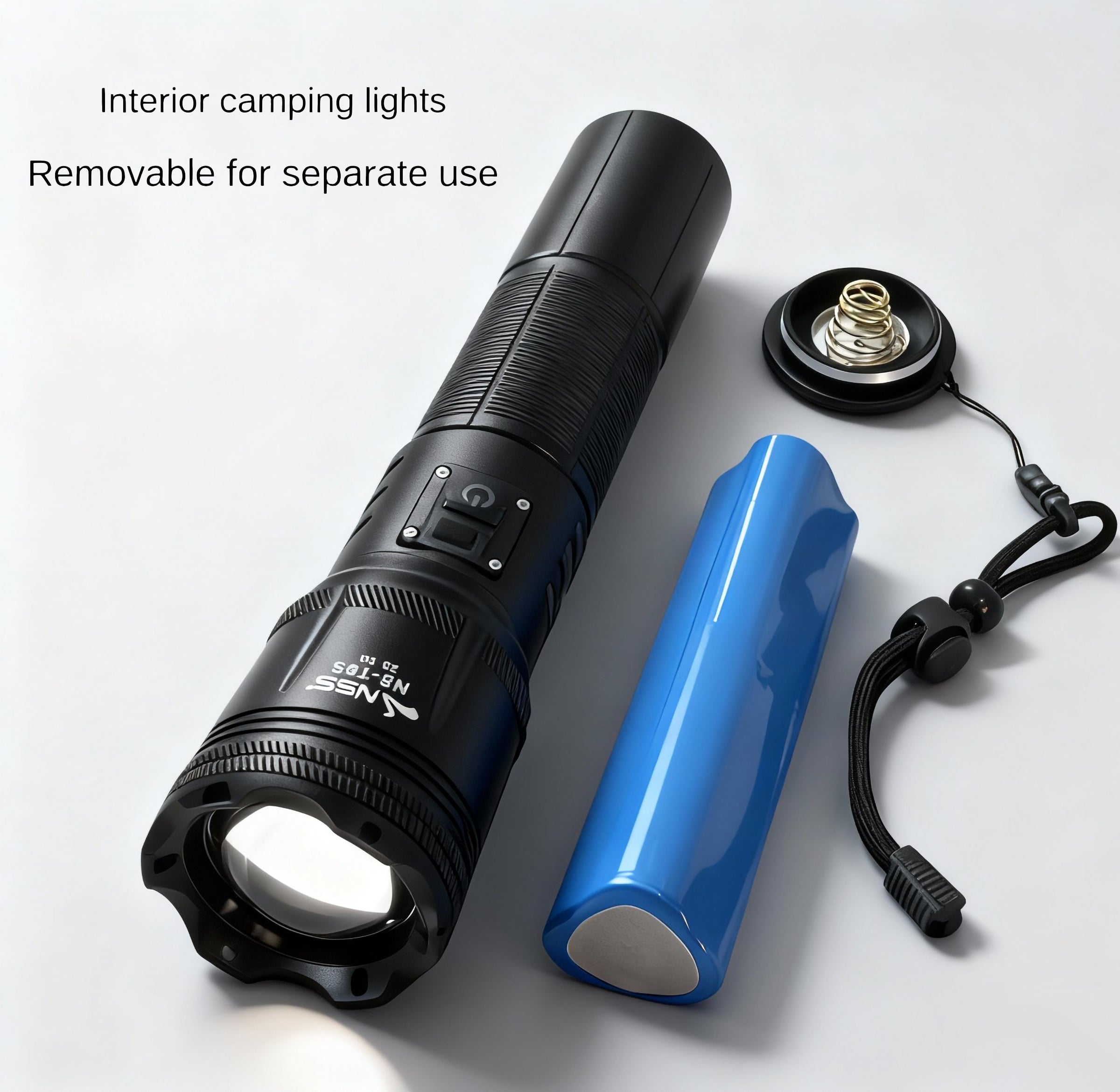 NSS 800W Zoomable 3 Modes Emergency  LED Flashlight