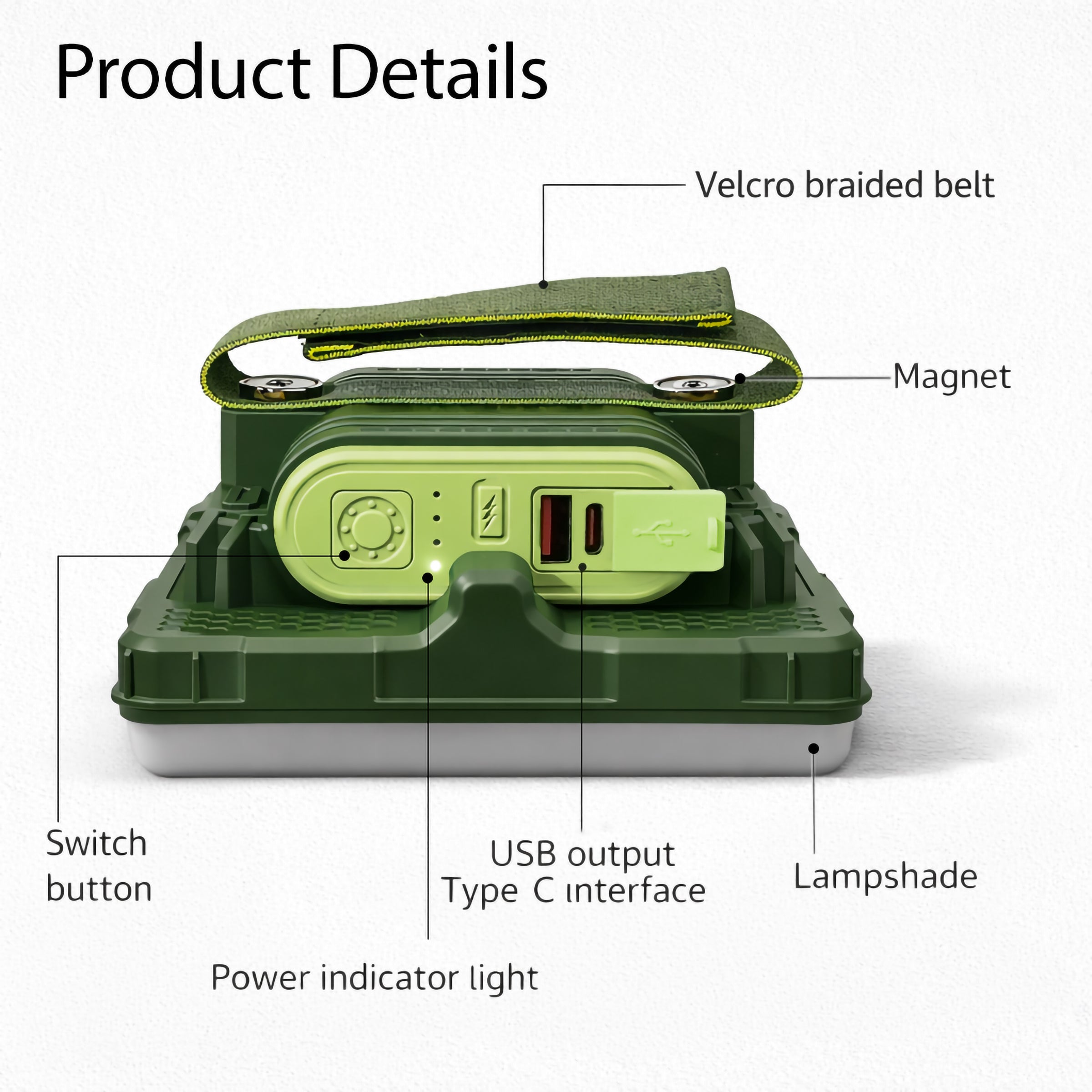 NSS LED Emergency Lamp with Power Bank 9000mAh | Rechargeable Camping Light | USB Type-C Output | Magnetic & Portable Work Light