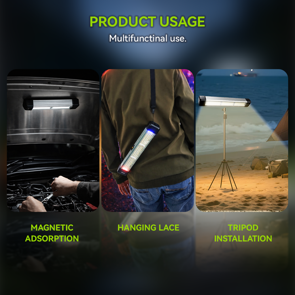 NSS Solar LED Tube Light with Power Bank – Multi-Color Alloy Emergency Lamp for Camping & Outdoor Use