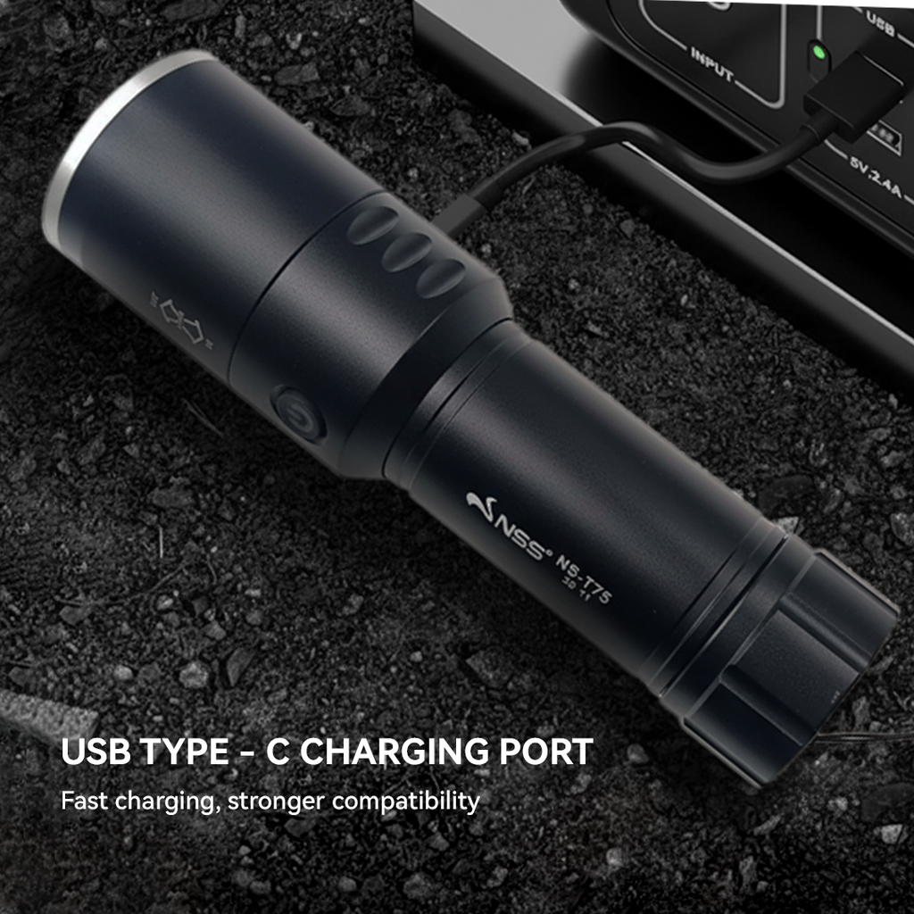 NSS LED Zoomable  Aluminum Alloy Flashlight