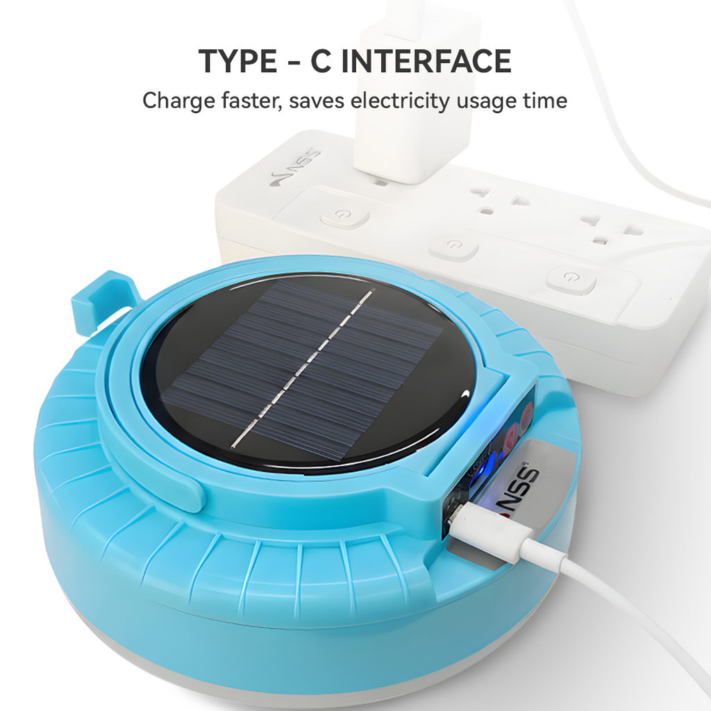 NSS Solar RGB LED Strip Lamp – Portable Hanging Light with Power Bank & USB Charging