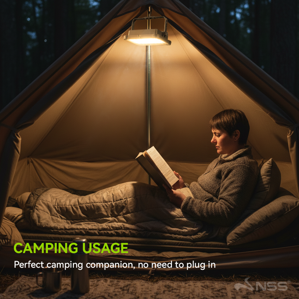 NSS Solar Rechargeable Work Light for Camping, Brownout & Emergency Use