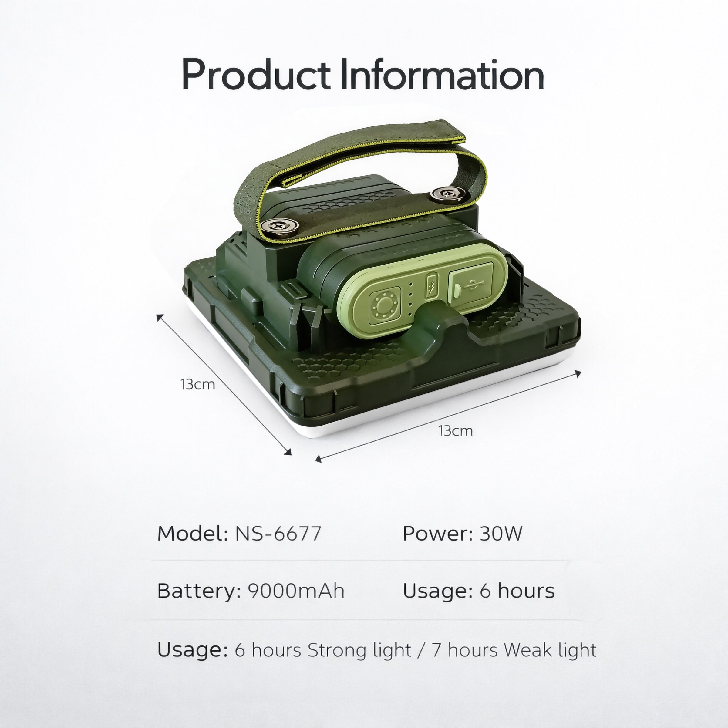 NSS LED Emergency Lamp with Power Bank 9000mAh | Rechargeable Camping Light | USB Type-C Output | Magnetic & Portable Work Light