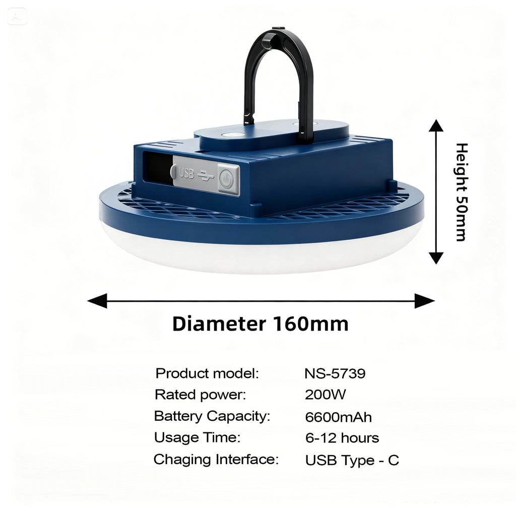 NSS Rechargeable Camping LED Lamp with Power Bank – 9000mAh Waterproof Lantern