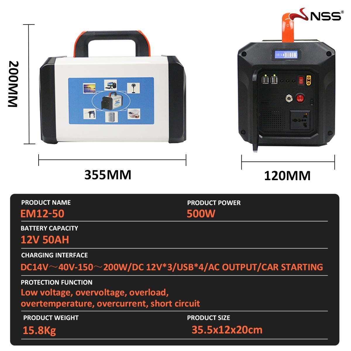 NSS 500W Portable Power Station – Solar Generator for Home, Camping & Emergencies (NS-2581)