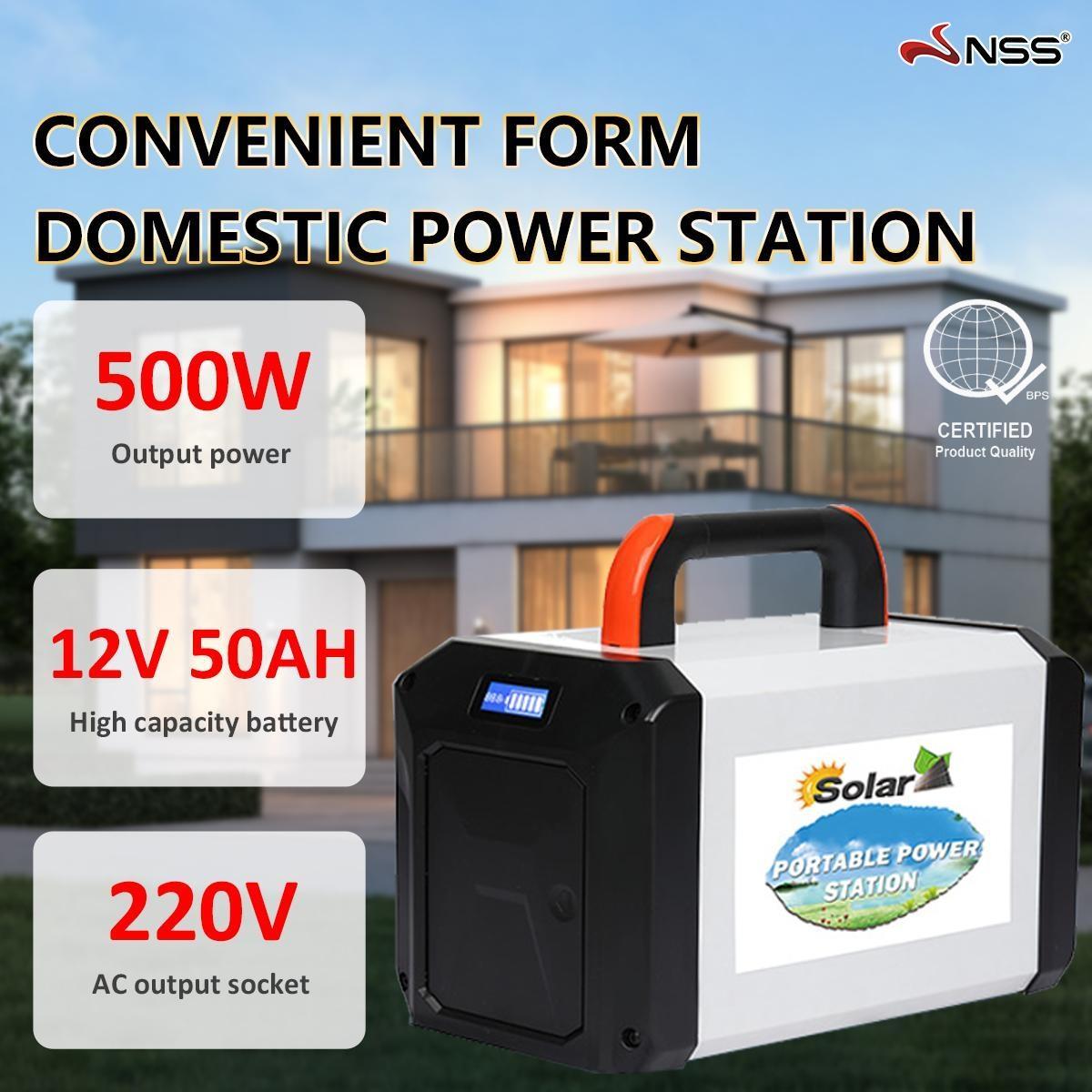 NSS 500W Portable Power Station – Solar Generator for Home, Camping & Emergencies (NS-2581)