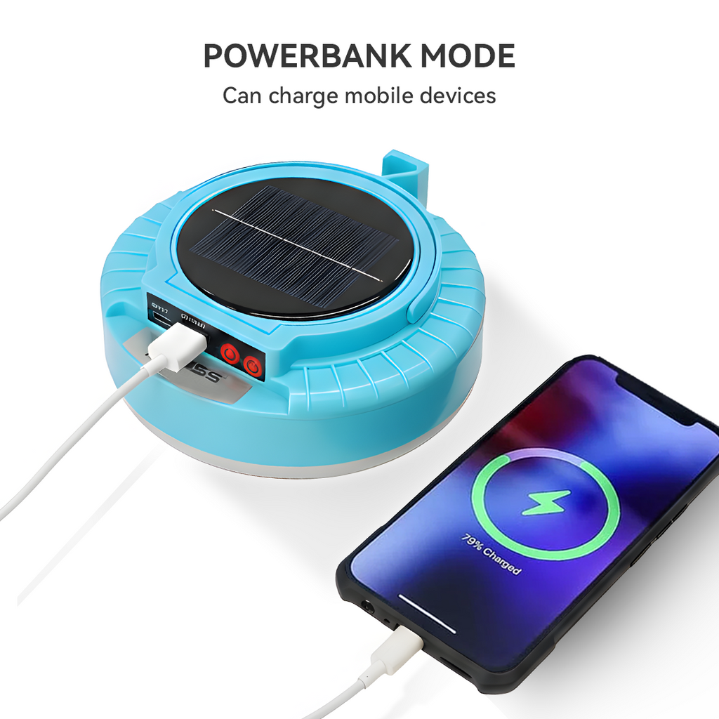NSS Solar RGB LED Strip Lamp – Portable Hanging Light with Power Bank & USB Charging
