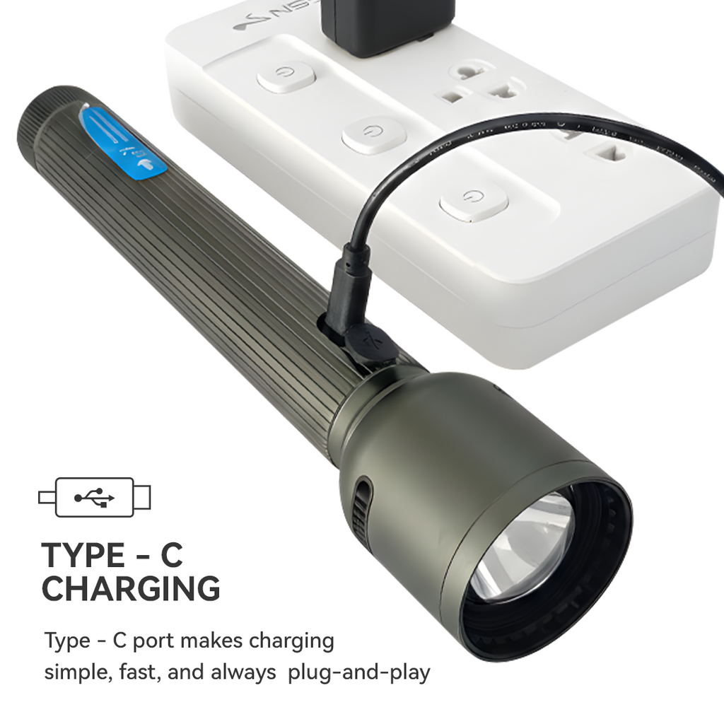 NSS Rechargeable Zoomable LED Flashlight – High Power Tactical Torch