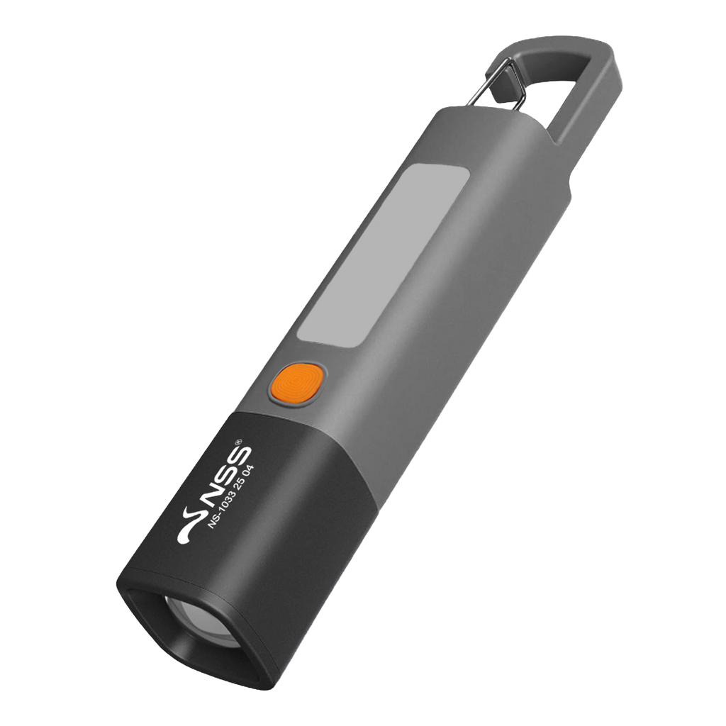 NSS LED XPE Zoomable Flashlight – Rechargeable USB-C Torch with 3 Light Modes & 1200mAh Battery