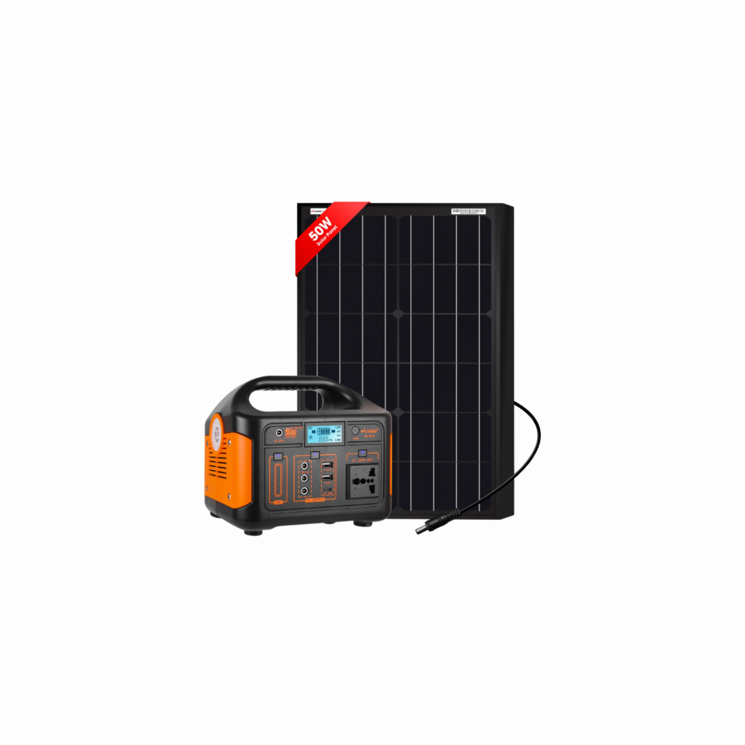NSS 300W Portable Power Station – Solar Generator for Home & Camping (2579 + NS-A50W)