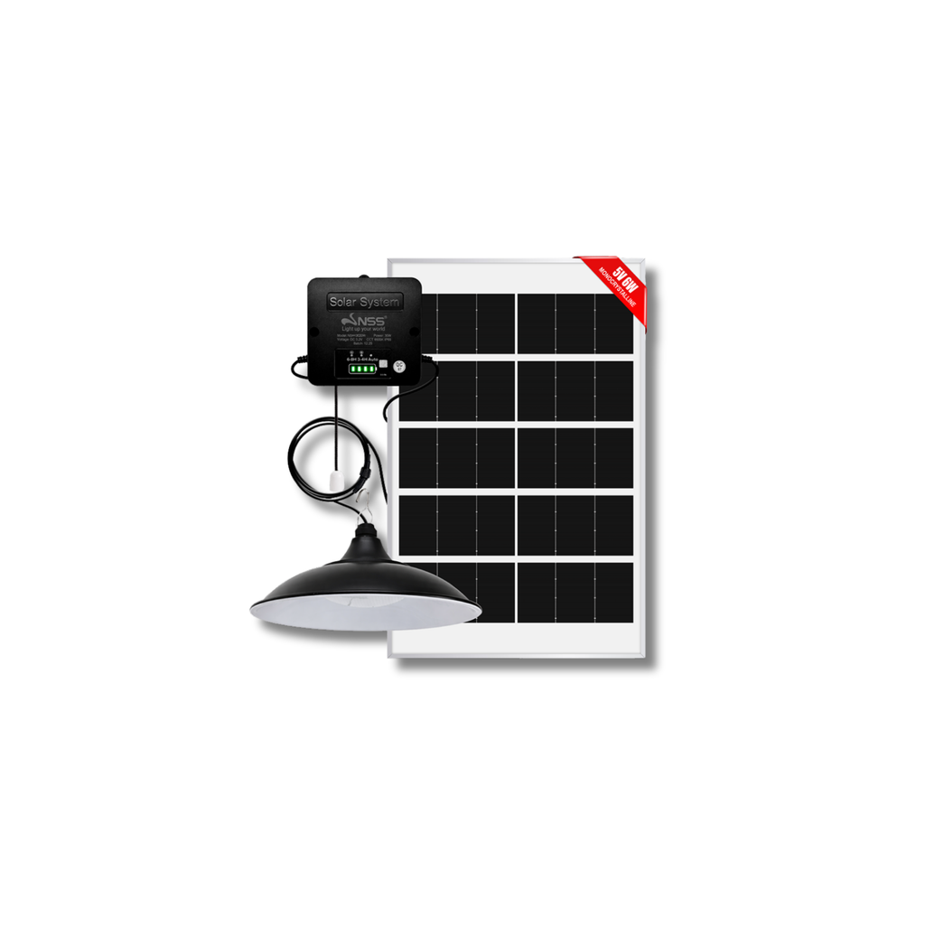 NSS 30W Solar High Bay Light – IP65 Waterproof LED Hanging Lamp with Solar Panel