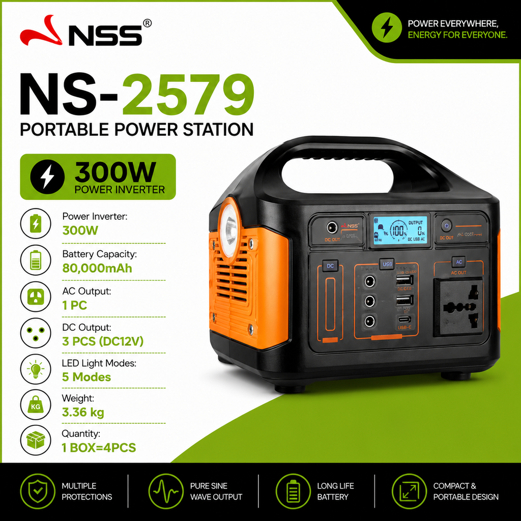 NSS Portable Power Station – Solar Generator for Home & Camping