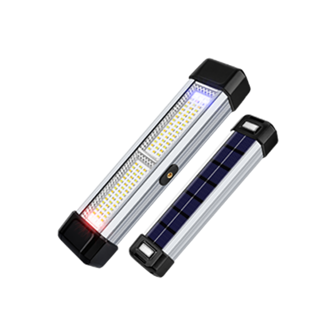 NSS Solar LED Tube Light with Power Bank – Multi-Color Alloy Emergency Lamp for Camping & Outdoor Use