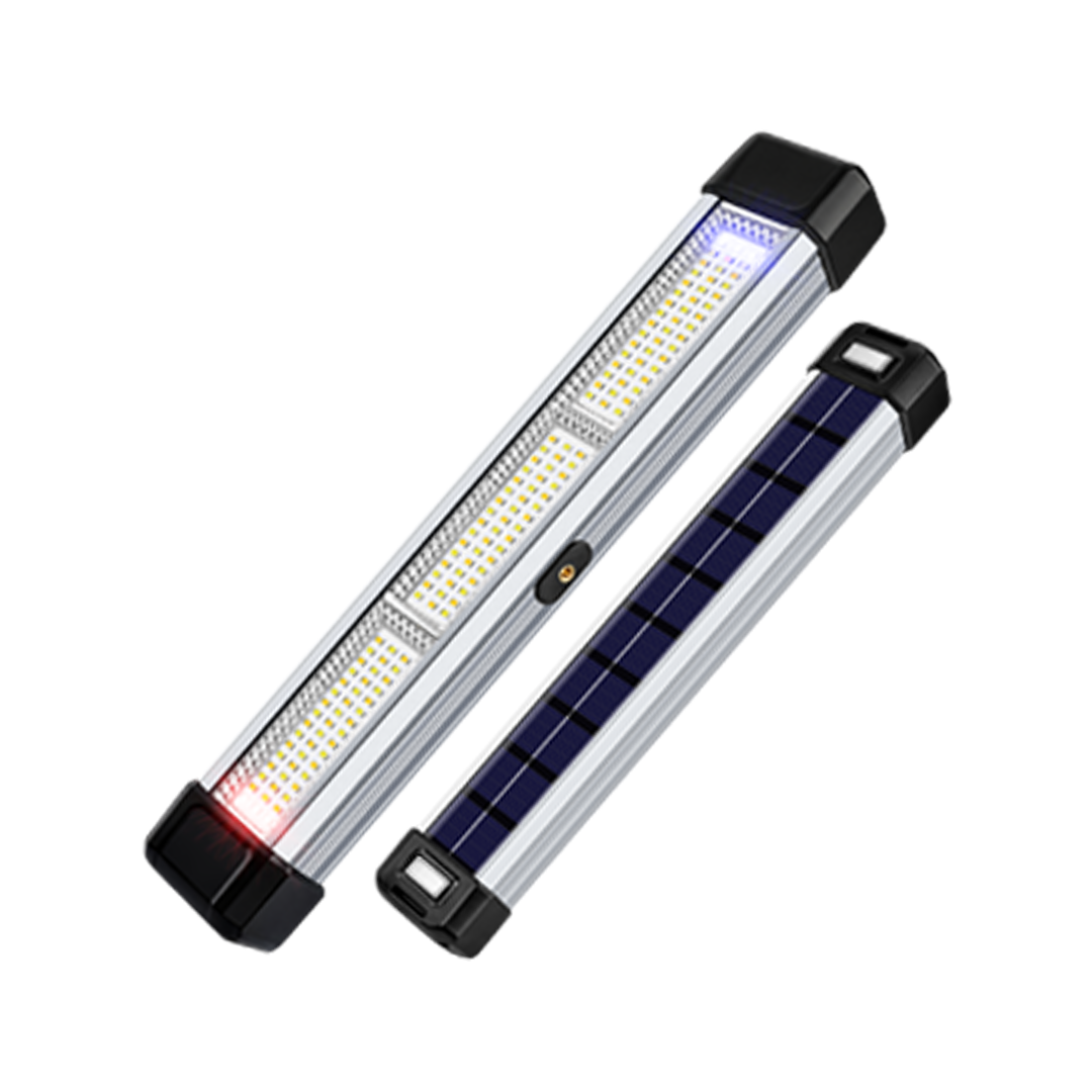 NSS Solar LED Tube Light with Power Bank – Multi-Color Alloy Emergency Lamp for Camping & Outdoor Use
