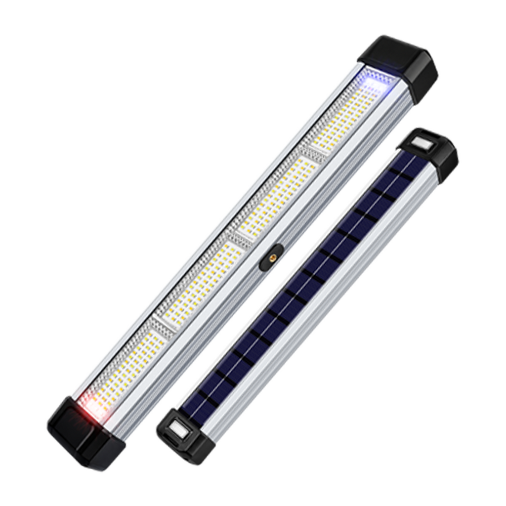 NSS Solar LED Tube Light with Power Bank – Multi-Color Alloy Emergency Lamp for Camping & Outdoor Use