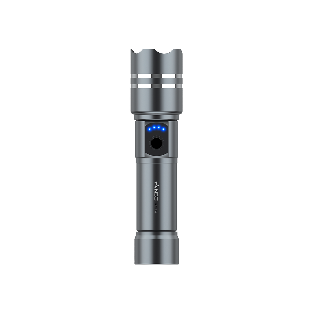 NSS Rechargeable Emergency LED Flashlight with Glass Breaker & Seatbelt Cutter