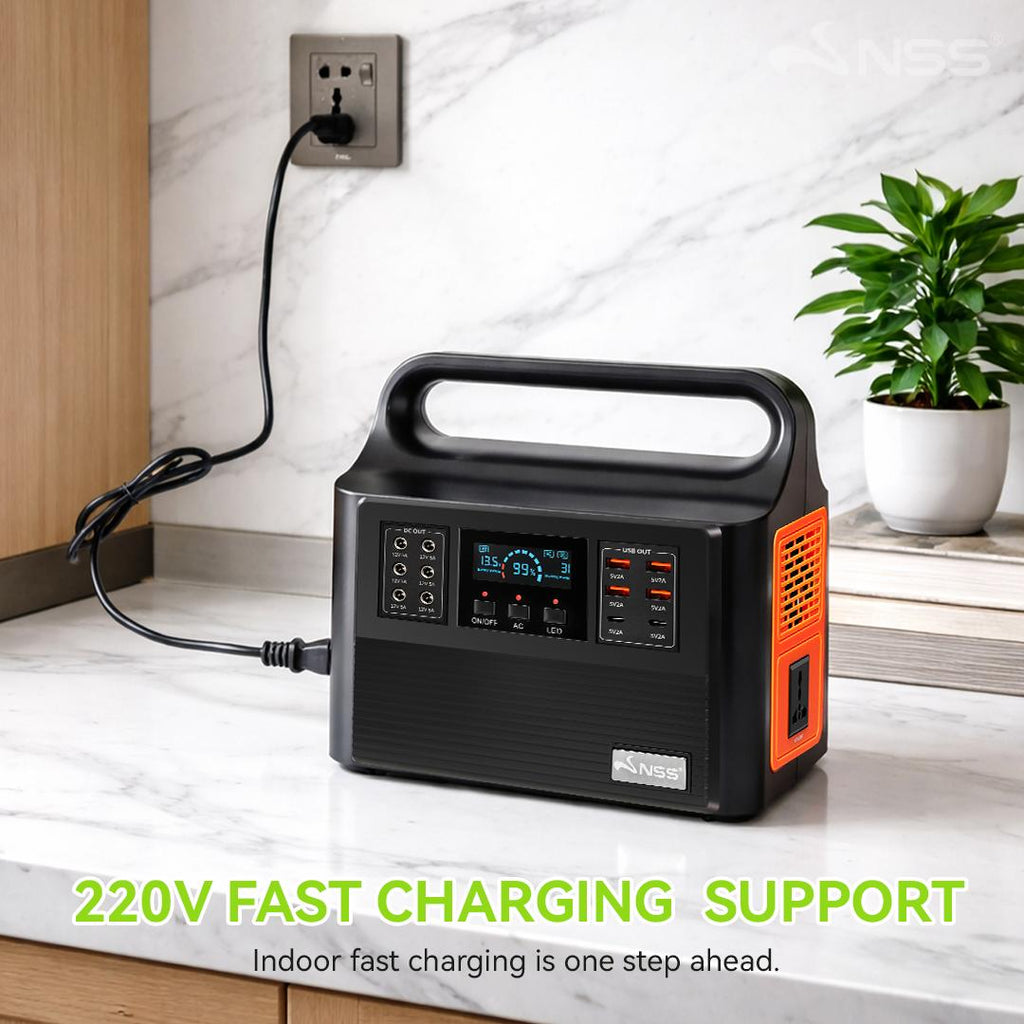 NSS [NEW LAUNCH] Solar Generator 300W-300W Peak Power Inverter 31000mAh Portable Power Station Multi-Functional Lithium Battery Emergency Power Supply for Camping Outdoor Home Blackout with AC/DC/USB Ports