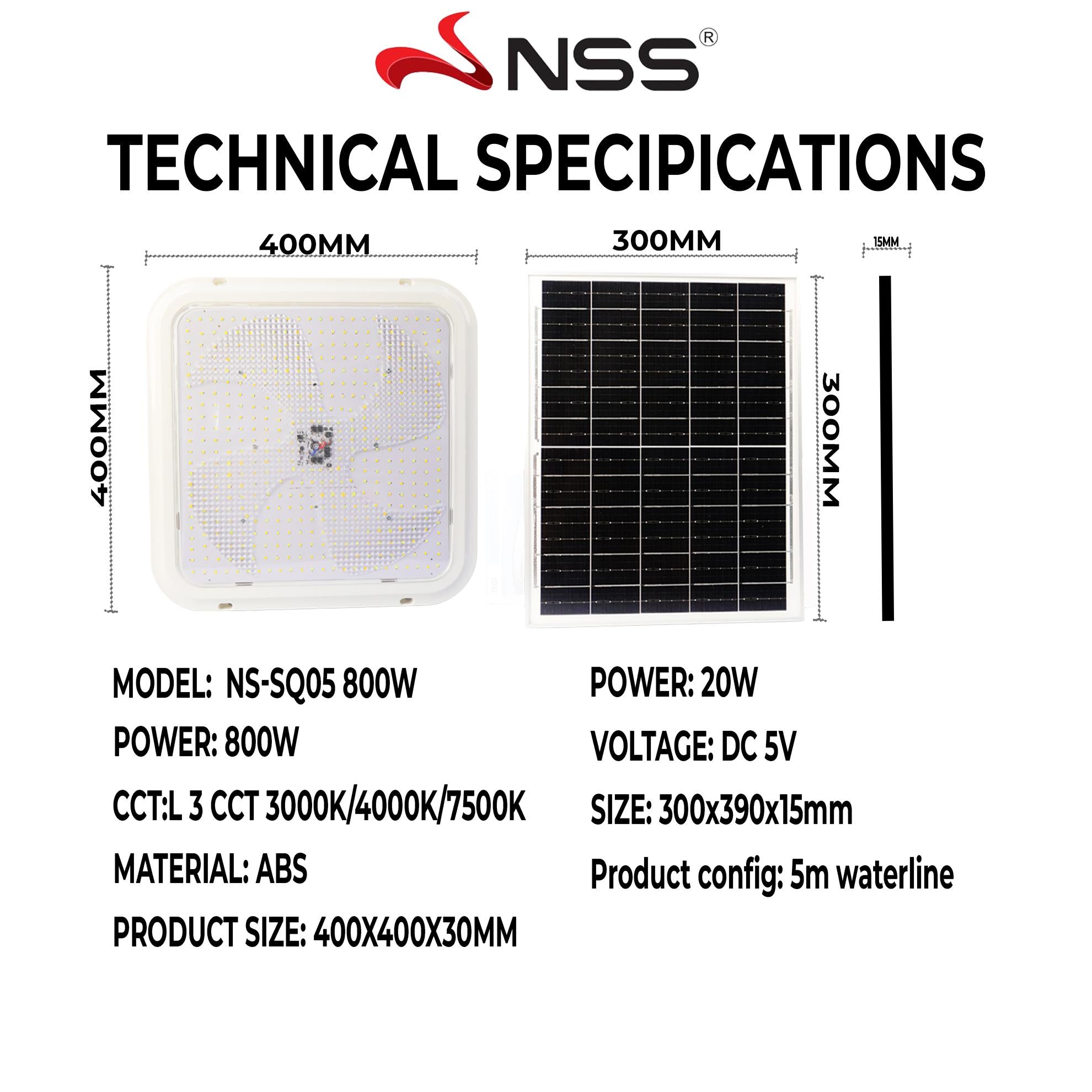 NSS Solar Ceiling Lights 100W- 800W